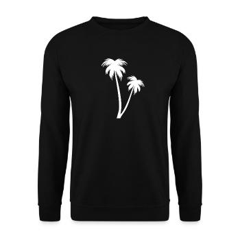 White palm on the beach - Unisex Sweatshirt - black - Front - Alina (178cm) & Michal (187cm)