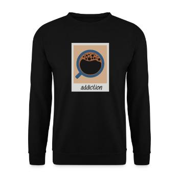 Retro Süchtig nach Kaffee Vintage Sucht Coffee - Unisex Pullover - Schwarz - Vorne - Alina (178cm) & Michal (187cm)