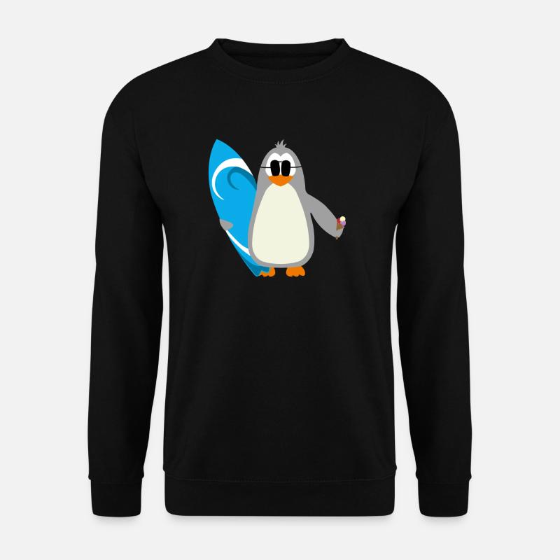 Pinguin surfer sonnenbrille eis geschenkidee - Unisex Pullover - Schwarz