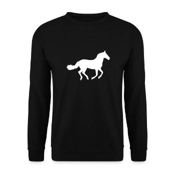 Cheval blanc dans la nature - Sweat-shirt Unisexe - noir - Devant - Alina (178cm) & Michal (187cm)