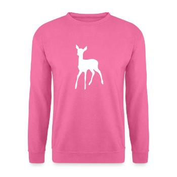 Weißes Reh im Wald - Unisex Pullover - Pink - Vorne