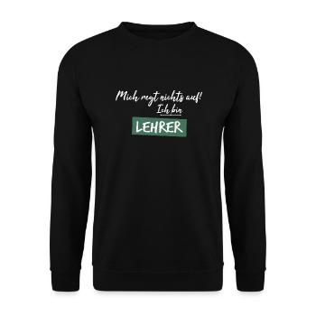 Ich bin Lehrer, lustig - Unisex Pullover - Schwarz - Vorne - Alina (178cm) & Michal (187cm)