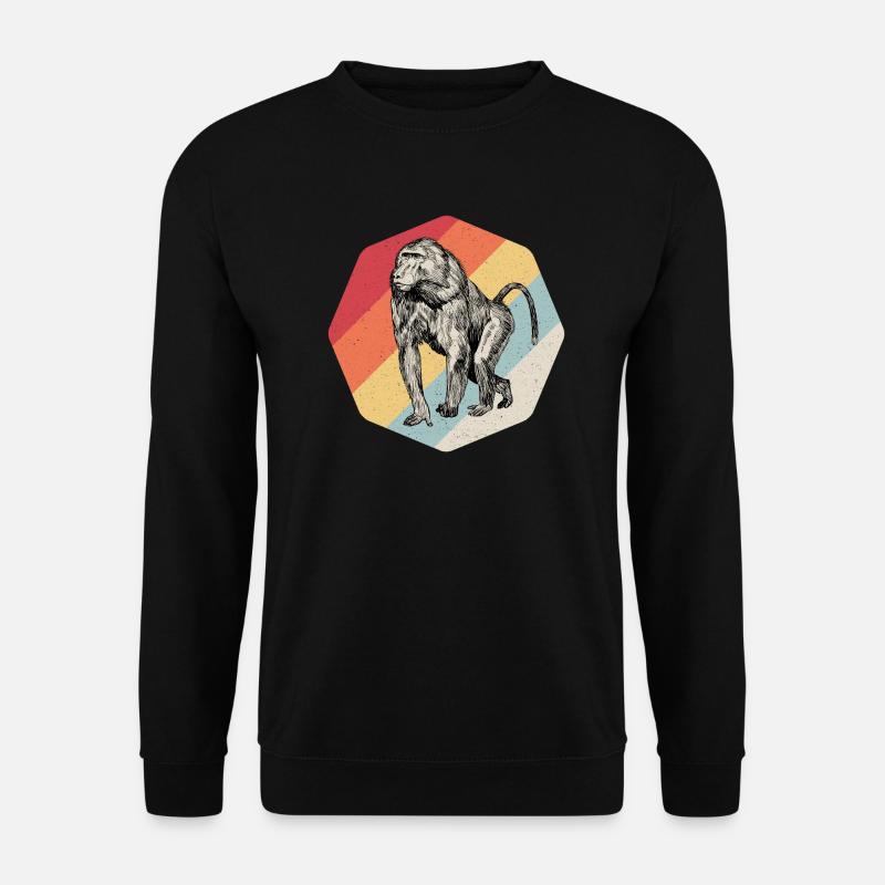Pavian Affe Gorilla Geschenk - Unisex Pullover - Schwarz