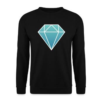 diamant diamant simple logo pierre bleue turquoise - Sweat-shirt Unisexe - noir - Devant - Alina (178cm) & Michal (187cm)
