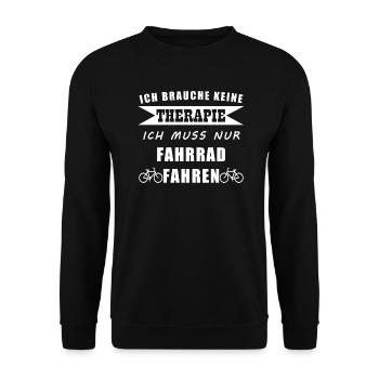 Fahrrad fahren Therapie - Unisex Pullover - Schwarz - Vorne - Alina (178cm) & Michal (187cm)