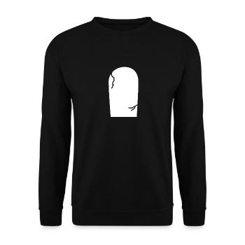 Happy Halloween Grabstein Fledermaus - Unisex Pullover - Schwarz - Vorne - Alina (178cm) & Michal (187cm)