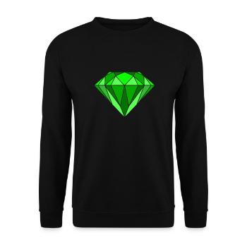 Diamant in grün - Unisex Pullover - Schwarz - Vorne - Alina (178cm) & Michal (187cm)