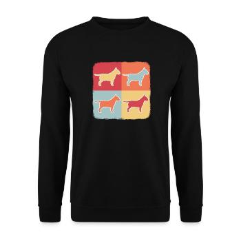 Bullterrier - Unisex Pullover - Schwarz - Vorne - Alina (178cm) & Michal (187cm)