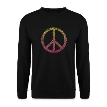 Frieden, Freiheit, Liebe - Unisex Pullover - Schwarz - Vorne - Alina (178cm) & Michal (187cm)
