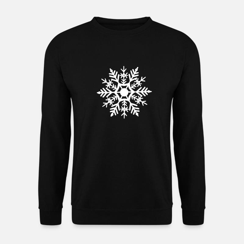 White snowflake for Christmas - Unisex Sweatshirt - black