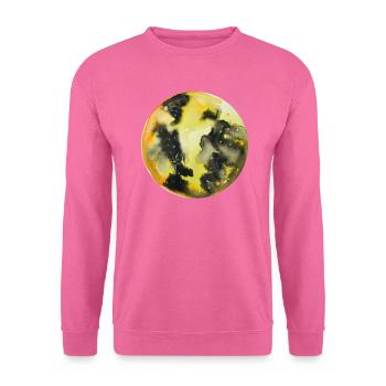 Aquarelle peinte à la main jaune pleine lune - Sweat-shirt Unisexe - rose - Devant