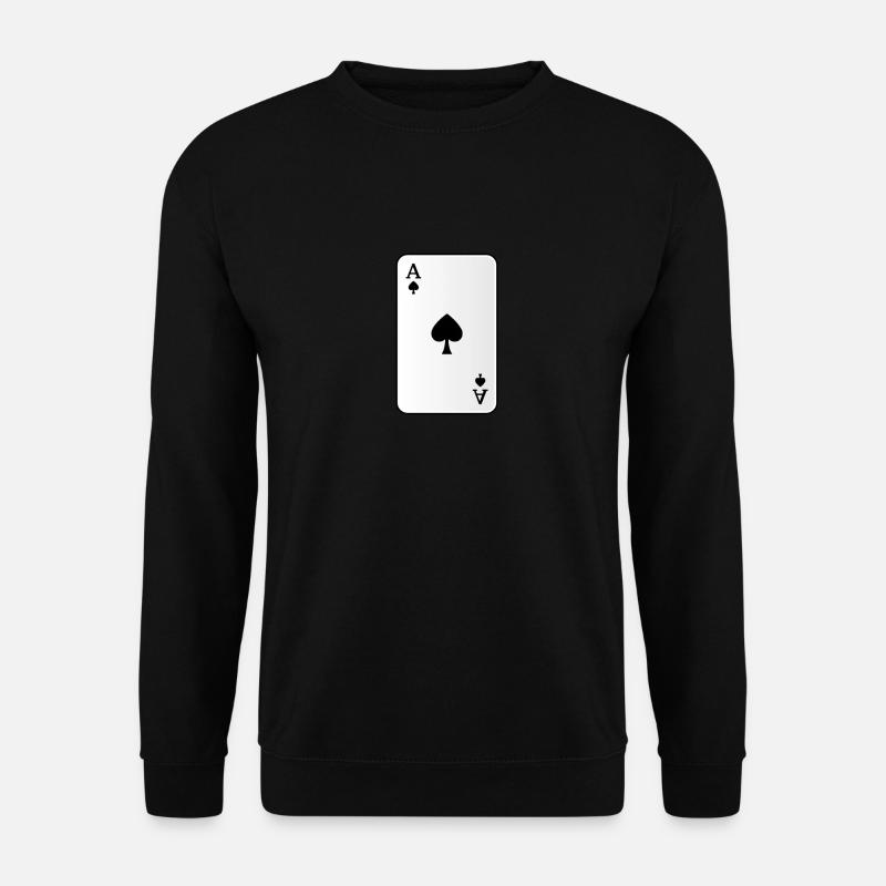 Pik Ass Spielkarte - Unisex Pullover - Schwarz