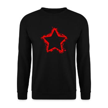 Roter Stern Splatter - Unisex Pullover - Schwarz - Vorne - Alina (178cm) & Michal (187cm)