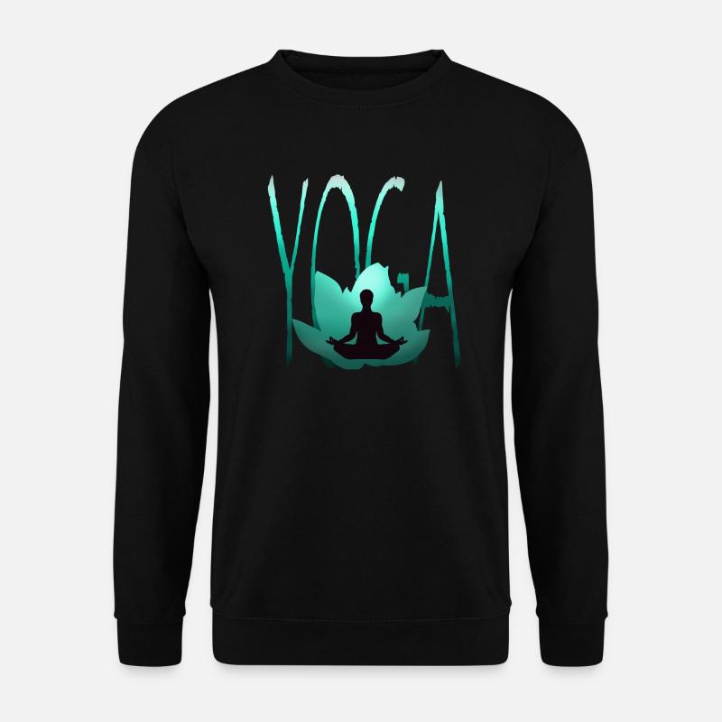 yoga meditation lotus lotusblüte - Unisex Pullover - Schwarz