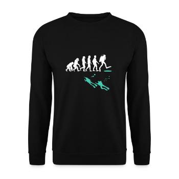 Evolution Diver Diving - Unisex Sweatshirt - black - Front - Alina (178cm) & Michal (187cm)