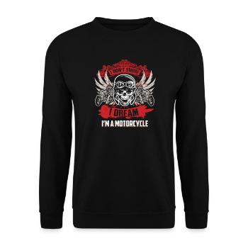 I Dont Snore I Dream In A Motorcycle - Unisex Sweatshirt - black - Front - Alina (178cm) & Michal (187cm)