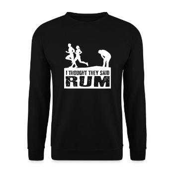 I Thought They Said Rum - Unisex Pullover - Schwarz - Vorne - Alina (178cm) & Michal (187cm)