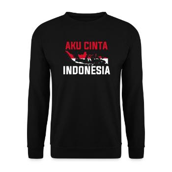 Indonesia - Unisex Sweatshirt - black - Front - Alina (178cm) & Michal (187cm)