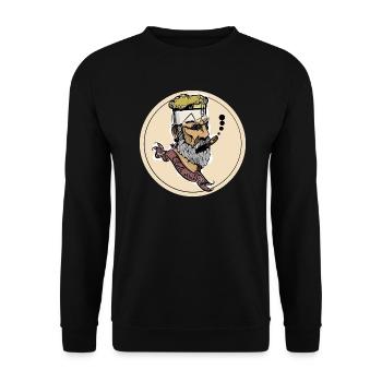 Homme barbe avec cigare - Sweat-shirt Unisexe - noir - Devant - Alina (178cm) & Michal (187cm)