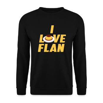 I love Flan - Unisex Sweatshirt - black - Front - Alina (178cm) & Michal (187cm)