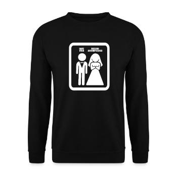 Game Over Mission Accomplished Wedding Gift - Unisex Sweatshirt - black - Front - Alina (178cm) & Michal (187cm)