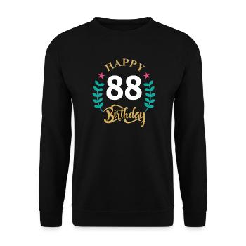 88 joyeux anniversaire - Sweat-shirt Unisexe - noir - Devant - Alina (178cm) & Michal (187cm)