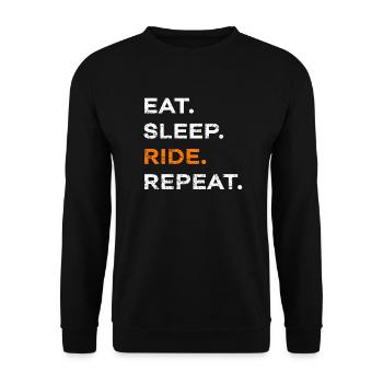 Eat Sleep Ride Repeat cheval Poney Equitation Cadeau - Sweat-shirt Unisexe - noir - Devant - Alina (178cm) & Michal (187cm)