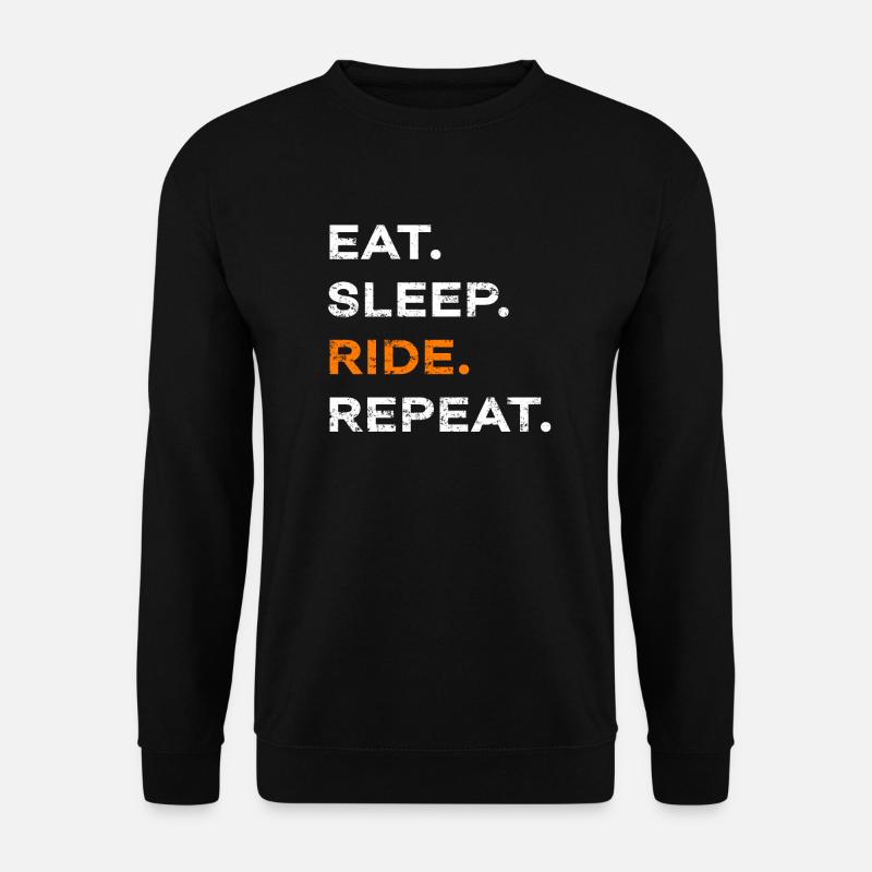 Eat Sleep Ride Repeat Pferd Pony Reiten Geschenk - Unisex Pullover - Schwarz