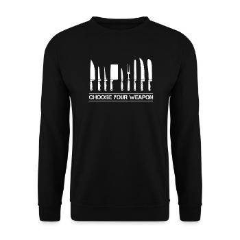 Chef Profession Saying Knife Shirt Gift - Unisex Sweatshirt - black - Front - Alina (178cm) & Michal (187cm)