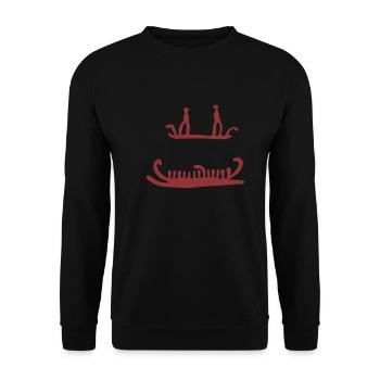 Pétroglyphe Tanumshede - Sweat-shirt Unisexe - noir - Devant - Alina (178cm) & Michal (187cm)