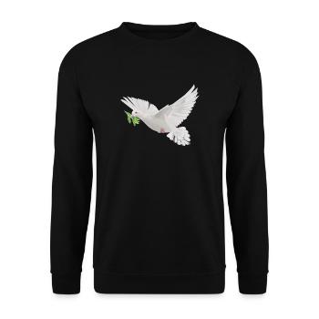dove peace polygon - Unisex Sweatshirt - black - Front - Alina (178cm) & Michal (187cm)