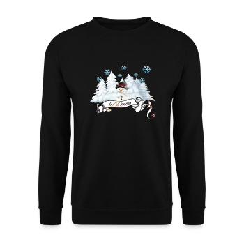 Chemise de bonhomme de neige - motif " Let it Snow " , - Sweat-shirt Unisexe - noir - Devant - Alina (178cm) & Michal (187cm)