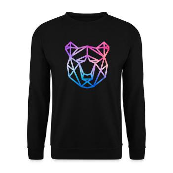 Bär geometrisch - Unisex Pullover - Schwarz - Vorne - Alina (178cm) & Michal (187cm)