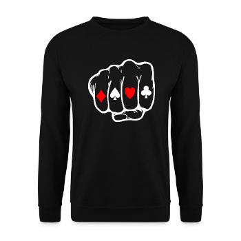 Tattoo Tattoo Poker Pik Karo Poing cadeau - Sweat-shirt Unisexe - noir - Devant - Alina (178cm) & Michal (187cm)