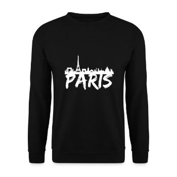Paris France World Countries City Love Eifel - Unisex Sweatshirt - black - Front - Alina (178cm) & Michal (187cm)