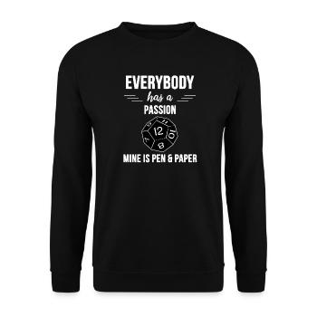 Pen and paper is my passion - Unisex Sweatshirt - black - Front - Alina (178cm) & Michal (187cm)