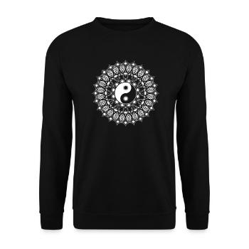 yin yang - Unisex Sweatshirt - black - Front - Alina (178cm) & Michal (187cm)