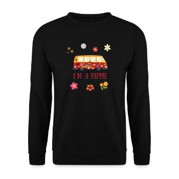 Flower Power Hippie - Sweat-shirt Unisexe - noir - Devant - Alina (178cm) & Michal (187cm)