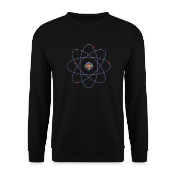 Atom - Unisex Pullover - Schwarz - Vorne - Alina (178cm) & Michal (187cm)
