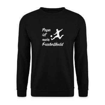 Dad football hero - Unisex Sweatshirt - black - Front - Alina (178cm) & Michal (187cm)