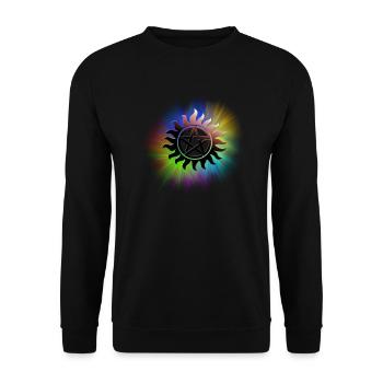ColorStarBurst - Unisex Pullover - Schwarz - Vorne - Alina (178cm) & Michal (187cm)
