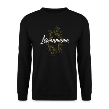 Löwenmama Babyparty Baby Geburt Muttertag Geschenk - Unisex Pullover - Schwarz - Vorne - Alina (178cm) & Michal (187cm)