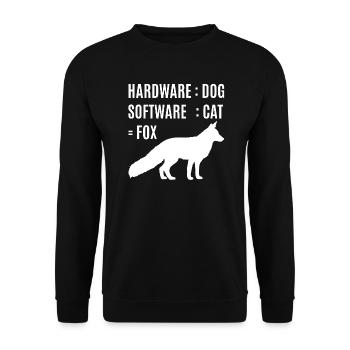 Fox hardware dog software cat - Unisex Sweatshirt - black - Front - Alina (178cm) & Michal (187cm)