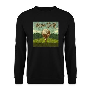 Golf Golfing Shirt Gift Idea Golfer Vintage - Unisex Sweatshirt - black - Front - Alina (178cm) & Michal (187cm)