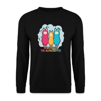 Alpacalypse Alpacalypse Apocalypse - Sweat-shirt Unisexe - noir - Devant - Alina (178cm) & Michal (187cm)