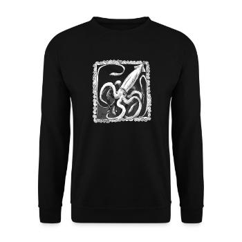 Squid Giant Octopus Gift Inktober Funny - Unisex Sweatshirt - black - Front - Alina (178cm) & Michal (187cm)