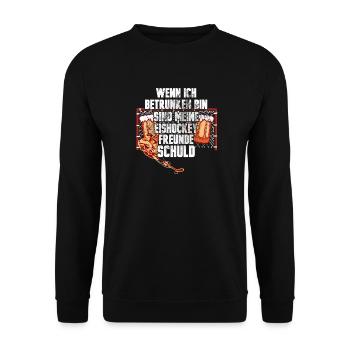 Eishockey, Eislaufen, Freunde, betrunken, Sport, - Unisex Pullover - Schwarz - Vorne - Alina (178cm) & Michal (187cm)