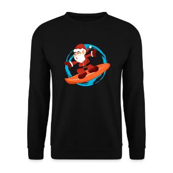 Christmas Santa Claus Surfing - Gift Idea - Unisex Sweatshirt - black - Front - Alina (178cm) & Michal (187cm)