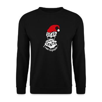 Noël Dear Santa I can explain idée cadeau - Sweat-shirt Unisexe - noir - Devant - Alina (178cm) & Michal (187cm)