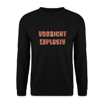 CAUTION EXPLOSIVE - Unisex Sweatshirt - black - Front - Alina (178cm) & Michal (187cm)